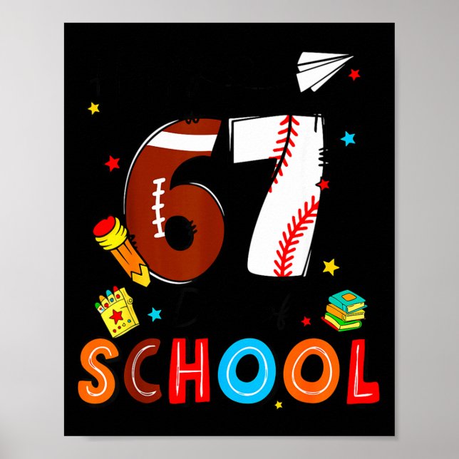 Poster I Survived Sixty Seven Days Of School Funny Baseba (Frente)