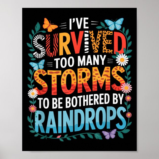 Poster I’ve Survived Many Storms, Positive Inspiring Moti (Frente)