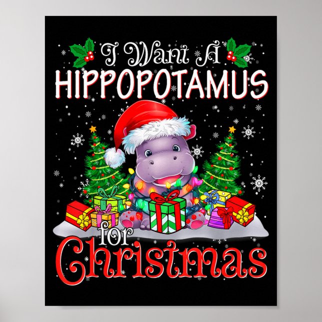Poster I Want A Hiptamus Christmas Xmas Hip Lover Boy Gir (Frente)