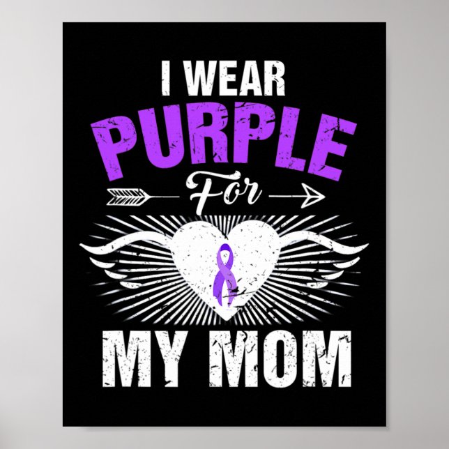 Poster I Wear Purple For My Mom Epilepsy Awareness Costum (Frente)