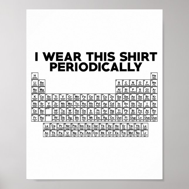 Poster I Wear This Shirt Periodically Funny Science  (Frente)