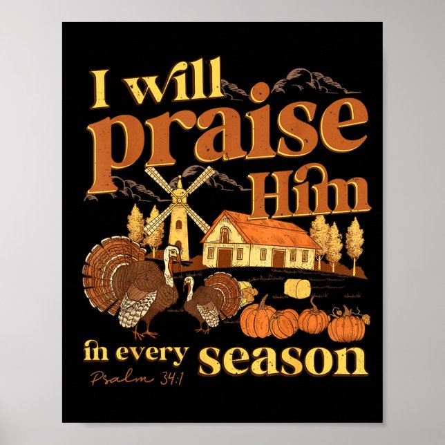 Poster I Will Praise Him In Many Season Christian Farm Fa (Frente)