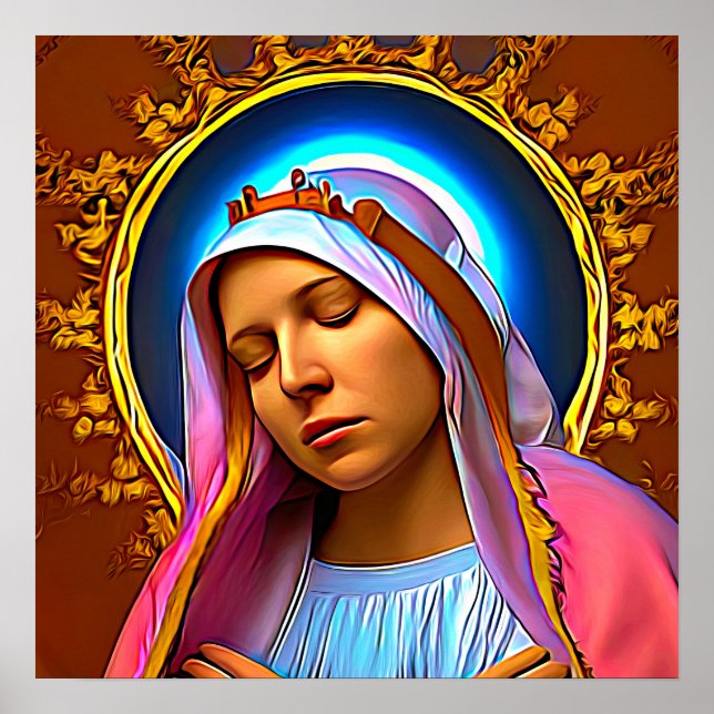 Poster IA Art da Virgem Abençoada Maria (Frente)
