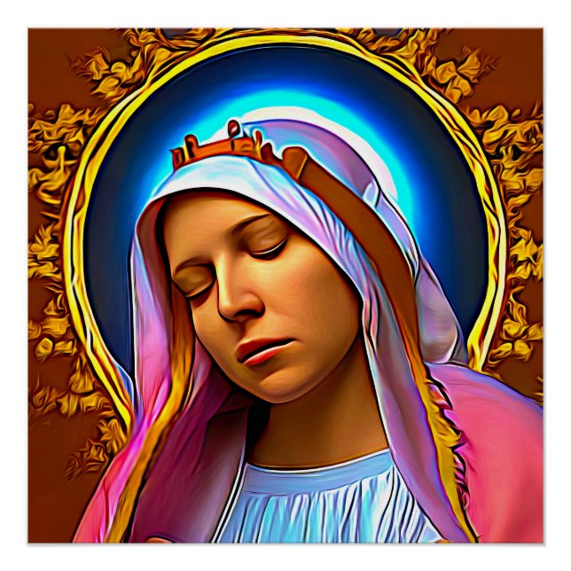 Pôster IA Art da Virgem Abençoada Maria (Frente)