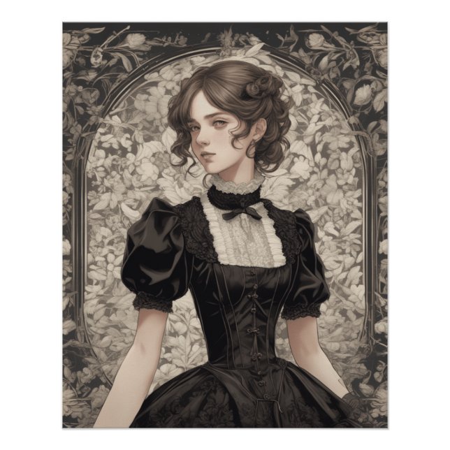 Pôster IA Fantasy Anime Sonha Pequena Fantasia de Vestido (Frente)