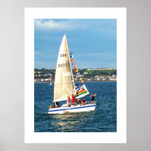 Poster Iate com bandeiras Jersey (Frente)