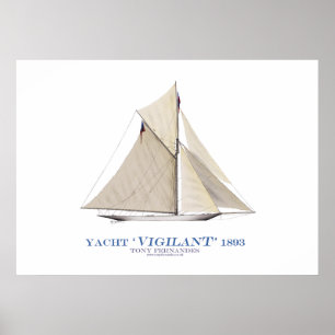 Pôster iate do copo de americas "vigilante", fernandes