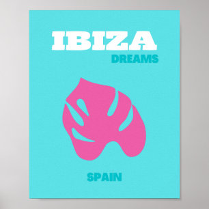 Poster Ibiza, Espanha, Arte Viagem, Sala de Papoila