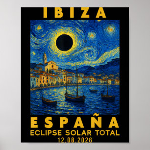 Poster Ibiza Espanha Eclipse Solar Total 2026
