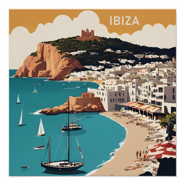 Pôster Ibiza, Poster de viagens Espanha (Frente)