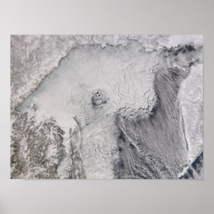 Pôster Ice and cloud streets in the Sea of Okhotsk