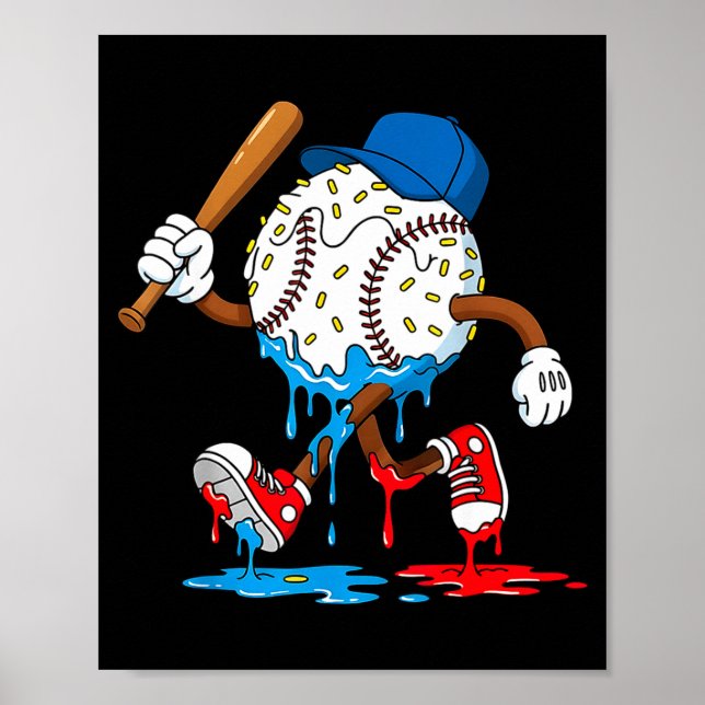Poster Ice Cream Drip Baseball Sts Baseball Lifestyle Boy (Frente)