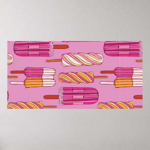 Poster Ice cream pattern,illustration.