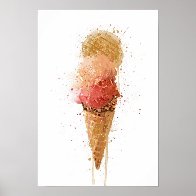 Poster Ice Cream Wall Art print Gelato (Frente)
