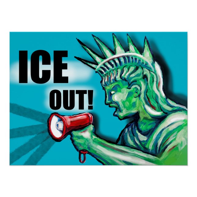Pôster ICE OUT, protest Statue of Liberty (Frente)