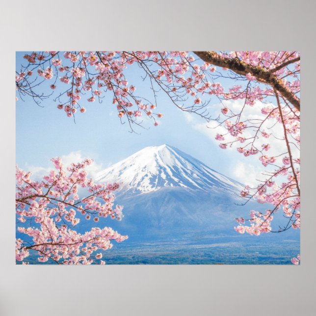 Poster Ice & Snow | Cherry Blossoms Mt. Fuji Japan (Frente)