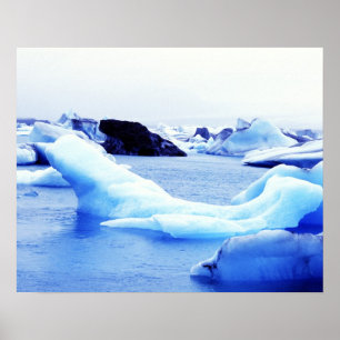 Pôster Icebergs na Lagoa Jokulsarlon
