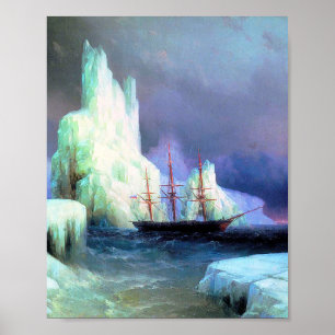 Poster Icebergs no Atlântico por Ivan Aivazovsky