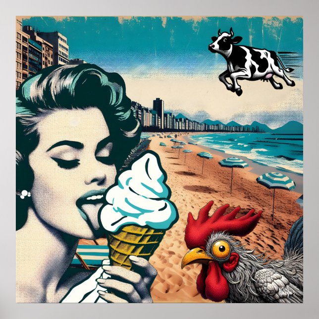 Poster "icecream na praia" (Frente)