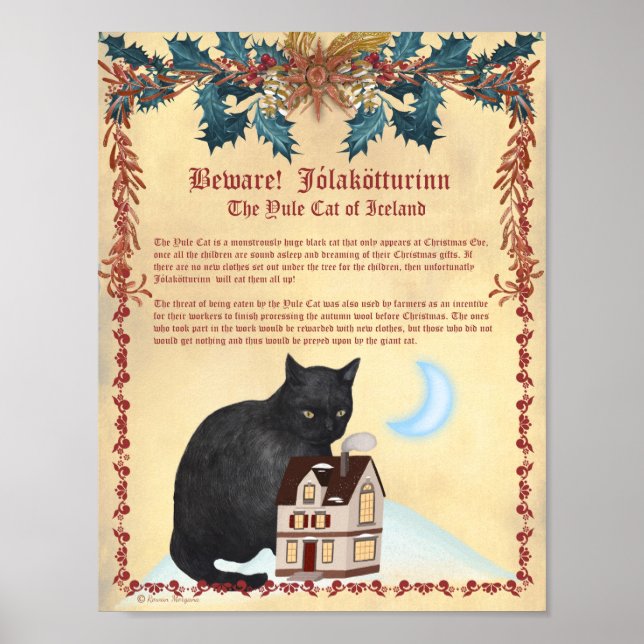 Poster ICELANDIC YULE CAT Legenda de Jólakötturinn (Frente)