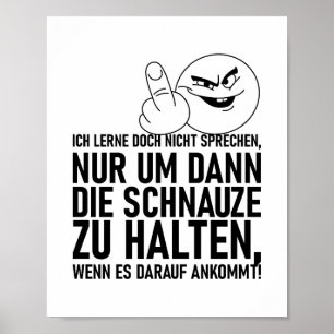 POSTER ICH LERNE DOCH NICHT SPRECHEN