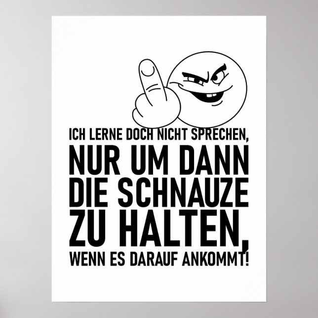 POSTER ICH LERNE DOCH NICHT SPRECHEN (Frente)