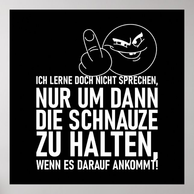 POSTER ICH LERNE DOCH NICHT SPRECHEN (Frente)