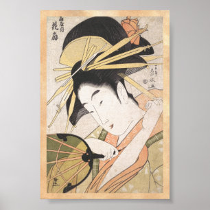 Pôster Ichirakutei Eisui uma senhora oriental japonesa da