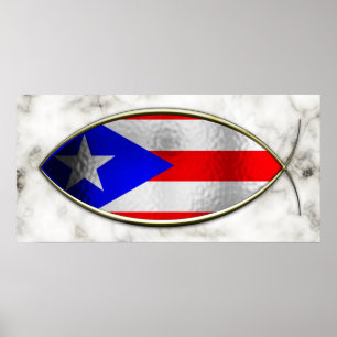 Pôster Ichthus - bandeira porto-riquenha
