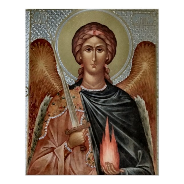 Pôster Ícone Cristão Ortodoxo de Uriel Archangel (Frente)