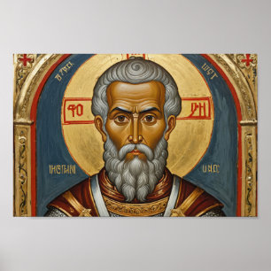 Poster ícone da religião ortodoxa, um Santo