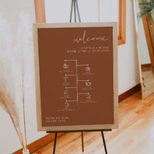 Poster Ícone de Casamento do CORIANDER Boho Terracotta Ti