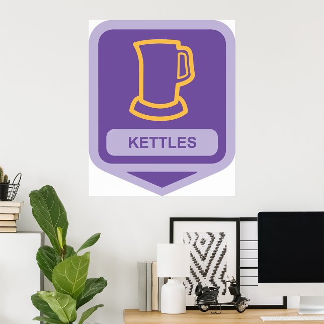 Poster Ícone de Kettles Roxo e Amarelo Moderno (Criador carregado)