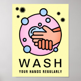 Poster Ícone de Vírus de Lavagem das Mãos