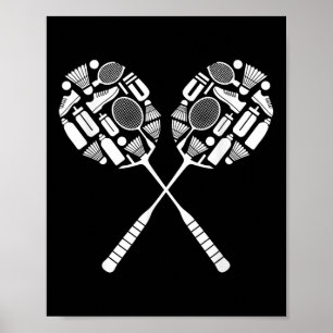 Poster Ícone do equipamento de suporte do Badminton Shutt
