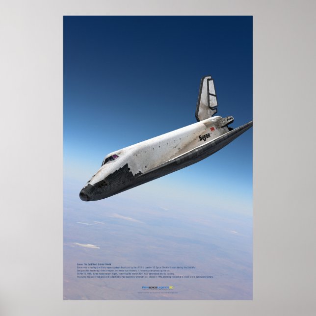 Poster Ícone Espacial Soviético: Reentrada do Buran (Frente)