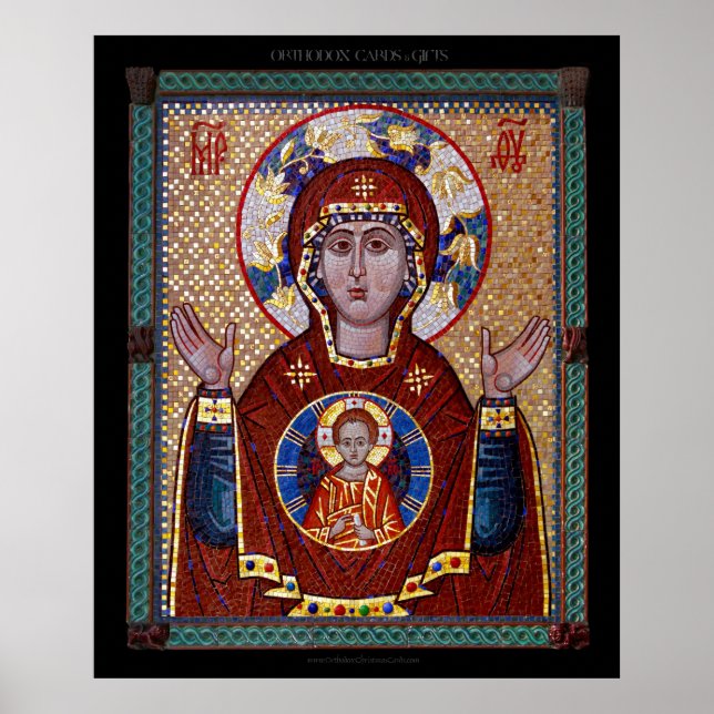 Pôster Ícone mosaico Theotokos "do Sinal" (Frente)