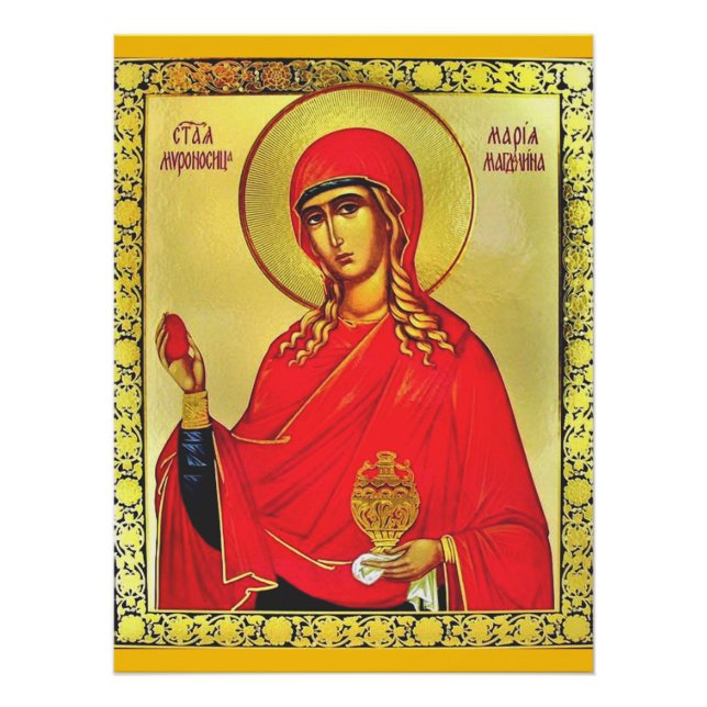 Pôster Ícone ortodoxo da santo Mary Magdalene (Frente)