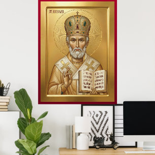 Poster ícone ortodoxo de São Nicolau