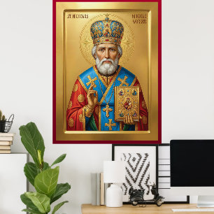 Poster ícone ortodoxo de São Nicolau