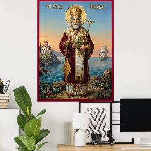 Poster ícone ortodoxo de São Nicolau