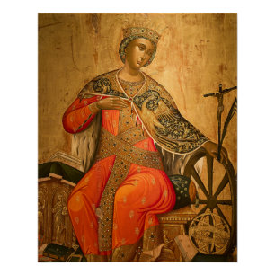 Pôster Ícone Ortodoxo de Sta. Catarina de Alexandria