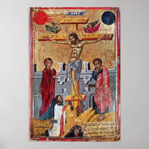 Poster Ícone que descreve a crucificação, 1520