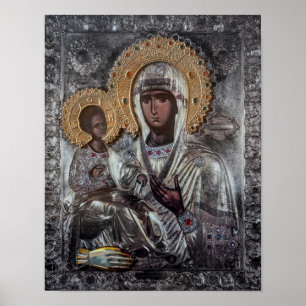 Poster Ícone Religioso Virgem Maria de Três Mãos
