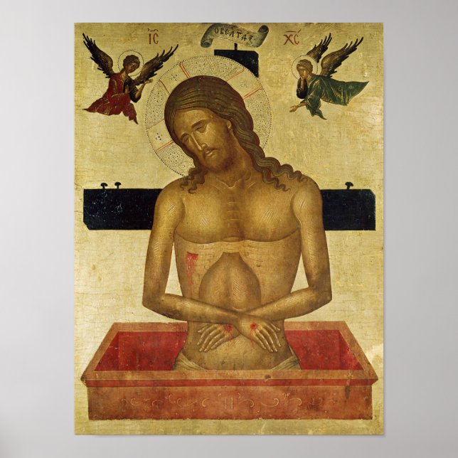 Poster Ícone retratando o Cristo na tumba (Frente)