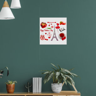 Poster Ícone Souvenir Romântico do Dia dos Namorados Mona