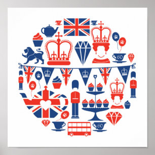 Poster Ícones britânicos do jubileu
