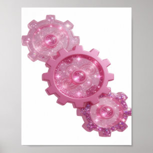 Poster Ícones Cor-de-Rosa Atraentes