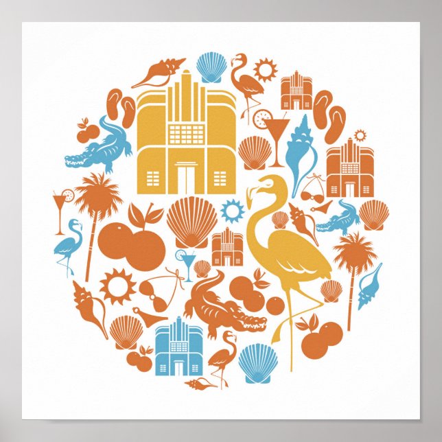 Poster Ícones da Flórida (Frente)