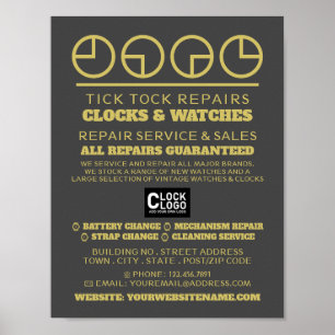 Poster Ícones de Face de Relógio, Publicidade de Horologi